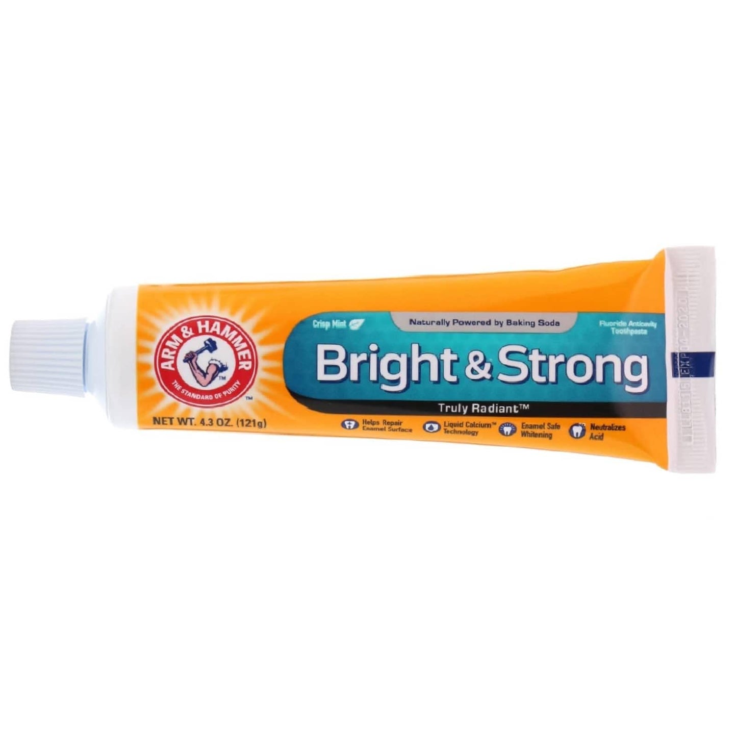 ARM & HAMMER Truly Radiant Whitening & Enamel Strengthening Toothpaste – Fresh Mint, 4.3 oz (Pack of 5)