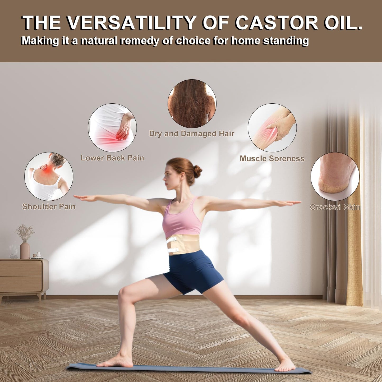 ARMINACO Castor Oil Pack Wraps – 4pc Organic Cotton Set for Detox, Hormone Balance & Cramp Relief