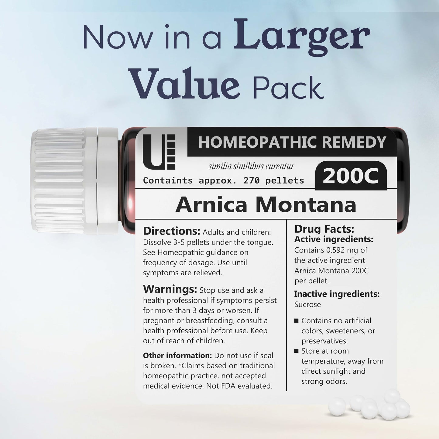 Arnica Montana 200C Homeopathic Remedy - 270 Pellets (90 Doses) | Urenus