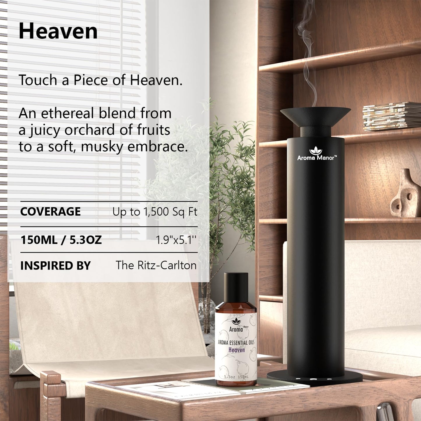 Aroma Manor Heaven Scent 150ML Diffuser Oil – Bergamot, Apple, Peach & Musk