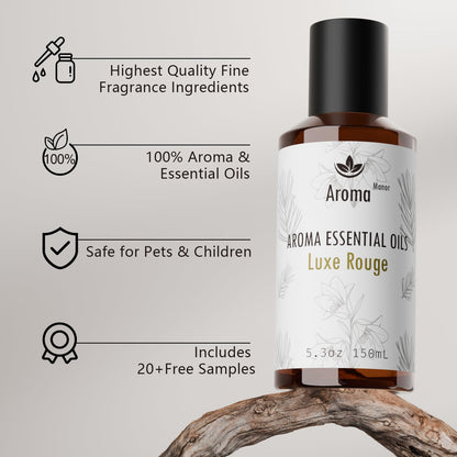 Aroma Manor Hotel Scents Luxe Rouge – Baccarat Hotel Inspired Essential Oil for Diffusers | 150mL