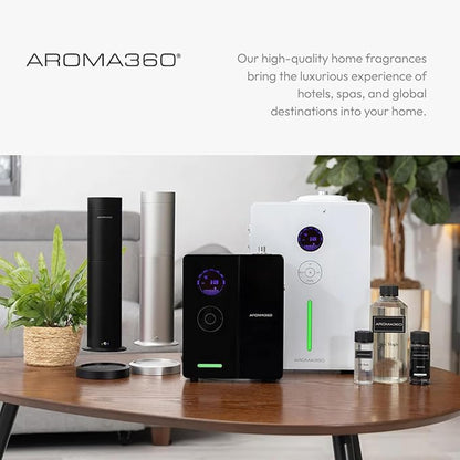 Aroma360 Black Diffuser Oil Blend | Luxury Essential Aromatherapy for Reed Diffusers | Sage, Tiaré Flower & Saffron | 16.9 oz (500 mL)
