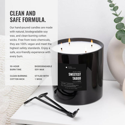 Aroma360 Black Velvet Scented Candle 55oz – Luxury Hotels Inspired, 300 Hour Burn Time