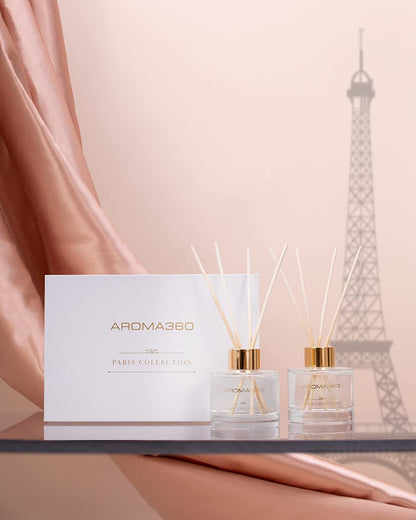Aroma360 Dream On Paris Collection Reed Diffuser Duo – Luxury Aromatherapy Diffusers