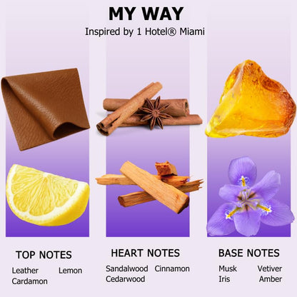 AROMELY My Way Diffuser Oil Blend – Inspired by 1 Hotel® | Leather, Cardamom, Lemon & Amber