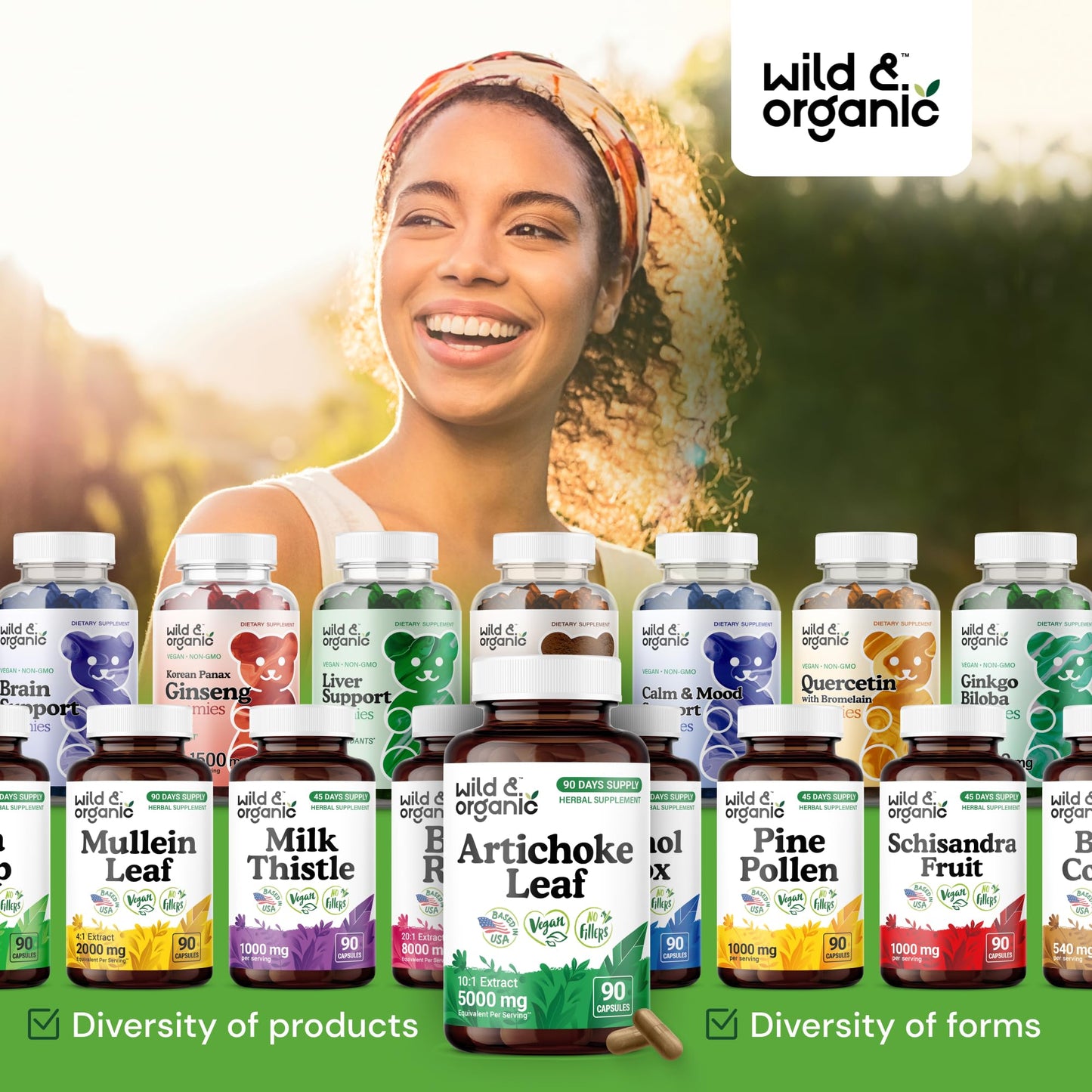 Wild & Organic Artichoke Extract 500 mg Capsules | Liver & Digestive Support | Vegan