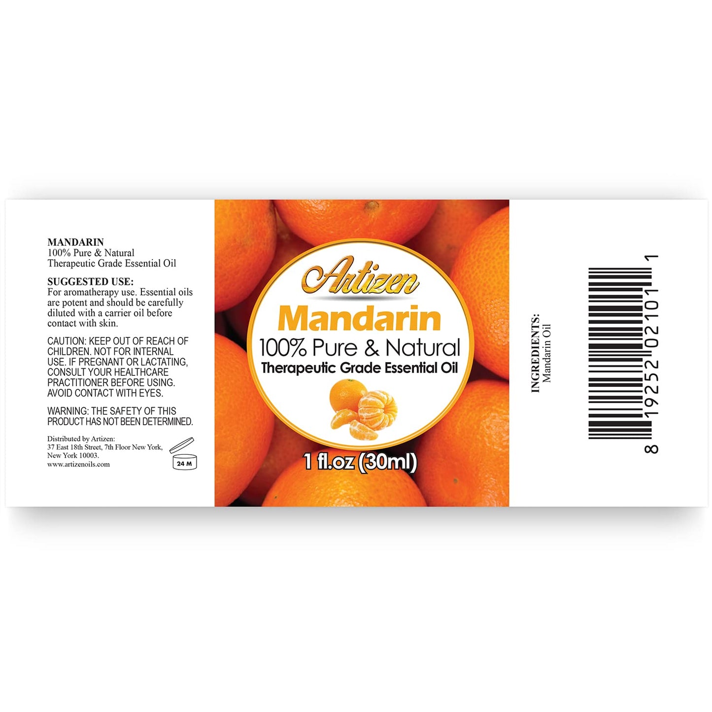 Artizen 30ml Oils - Mandarin Essential Oil - 1 Fluid Ounce