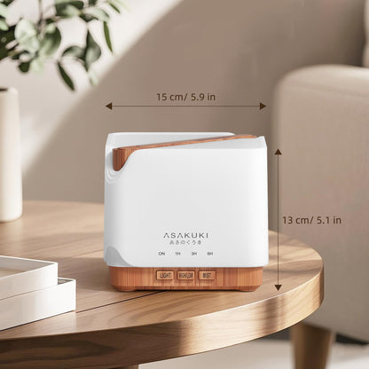 ASAKUKI Essential Oil Diffuser 700ml – Ultrasonic Humidifier with Top 6 Oils, 7 LED Colors, Timer & Auto-Off | Large Room Diffuser