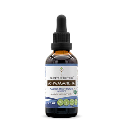 Ashwagandha USDA Organic Tincture (Alcohol-Free) 2 FL OZ – Anti-Stress & Relaxation | Withania Somnifera