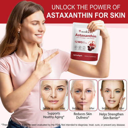 Astaxanthin 12mg - Premium Astaxanthin Supplements | 120 Softgels