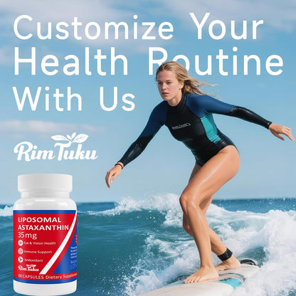 35mg Liposomal Astaxanthin Supplement – Antioxidant Support for Skin, Joints & Eyes (Vegan, Non-GMO)