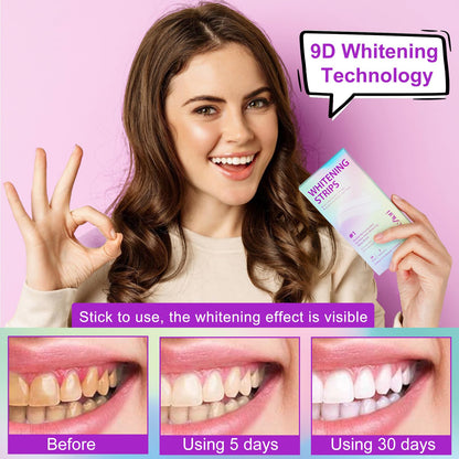 Teeth Whitening Strips - 7-Day Kit, Sensitive Teeth Safe, Enamel Safe (14pcs)