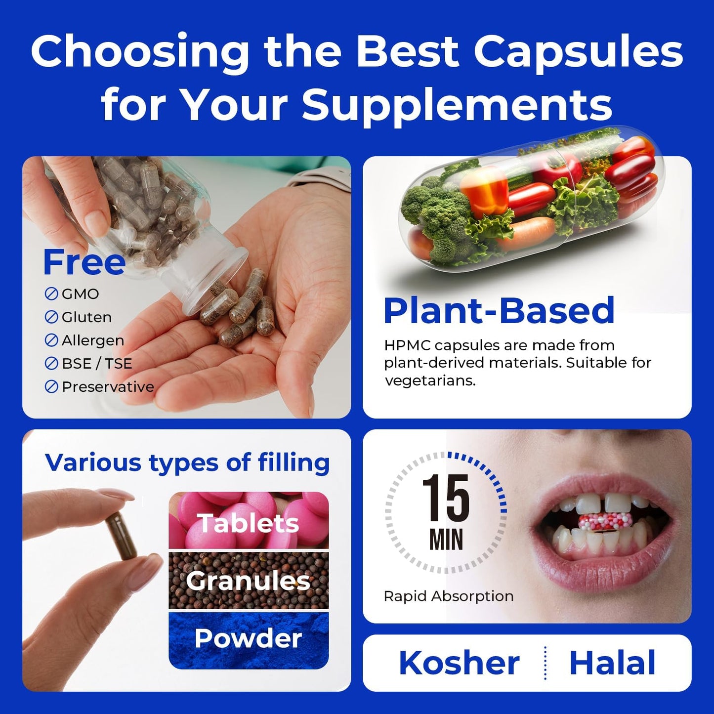 ATLEMISME Empty Vegan Capsules Size 1 – 500-Count DIY Capsules for Filling | Includes 2 Micro Lab Spoons