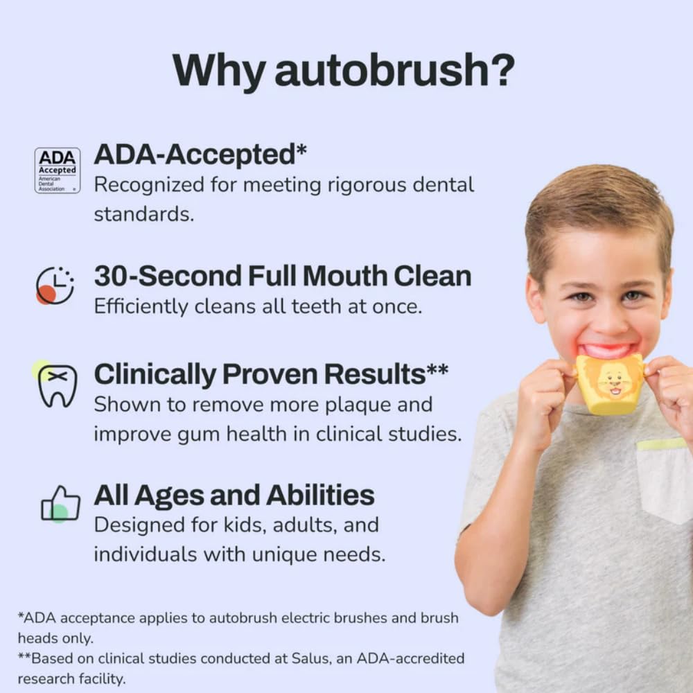 autobrush Kids Electric Toothbrush – ADA-Approved U-Shaped, Clinically Proven Up to 5.1x Cleaning (Ages 9-12) | Hippo