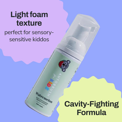 autobrush Fluoride Foaming Toothpaste for Kids - Watermelon Flavor, Whitening & Deep Cleaning