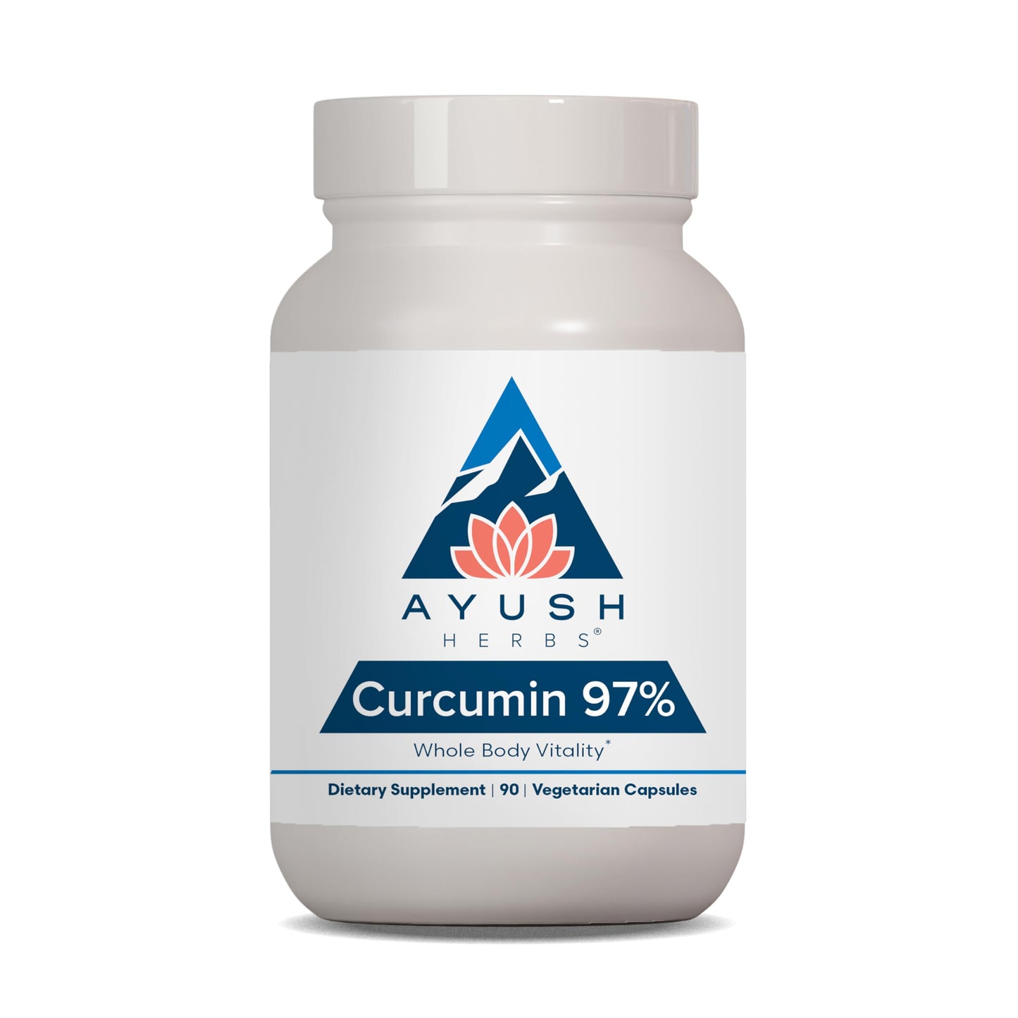 Ayush Herbs Curcumin 97% – Premium Turmeric Curcuminoids, Joint Support, 90 Veg Capsules
