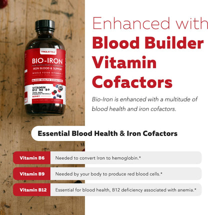 Liquid Iron Supplement - Organic Berry Flavor, 7.6 oz | Vitamin C & B Vitamins