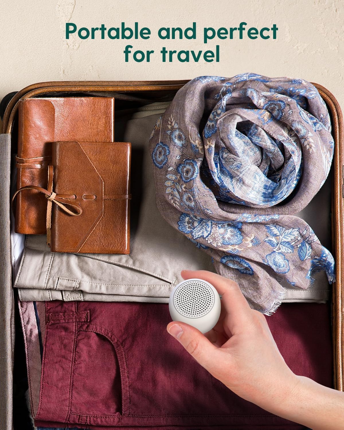 Babelio Portable White Noise Machine + Grey Travel Case | Pocket-Sized Sleep & Focus for All Ages