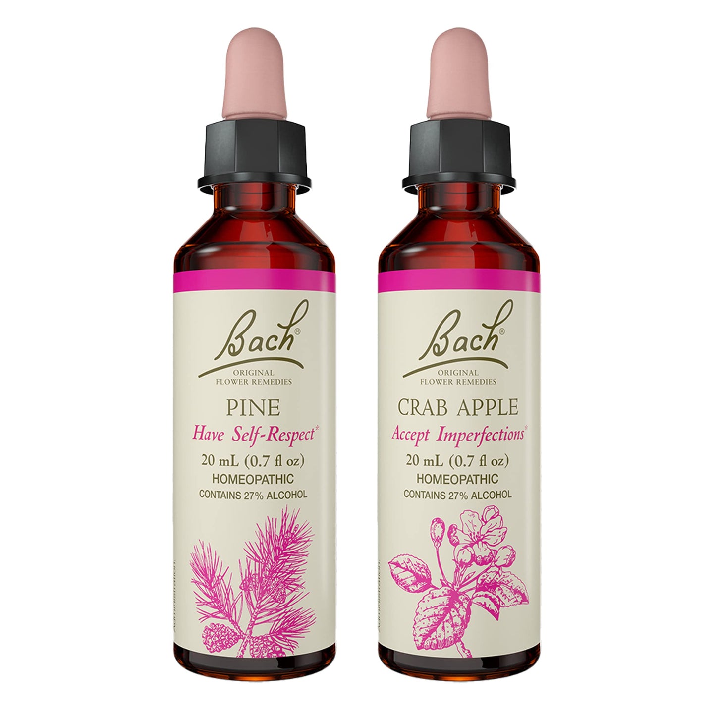Bach Original Flower Remedies 2-Pack – Have Self-Respect (Crab Apple & Pine) 20mL x2