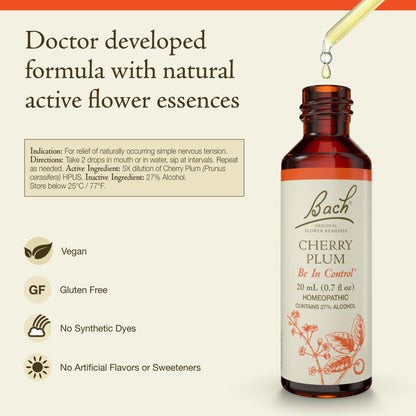 Cherry Plum Bach Original Flower Remedy – Be in Control | 20mL Dropper