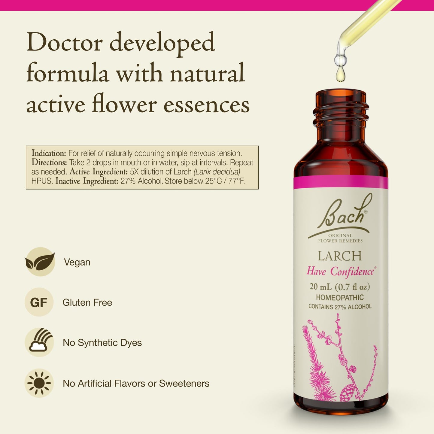 Bach Original Flower Remedy – Larch (Have Confidence) – 20mL Dropper