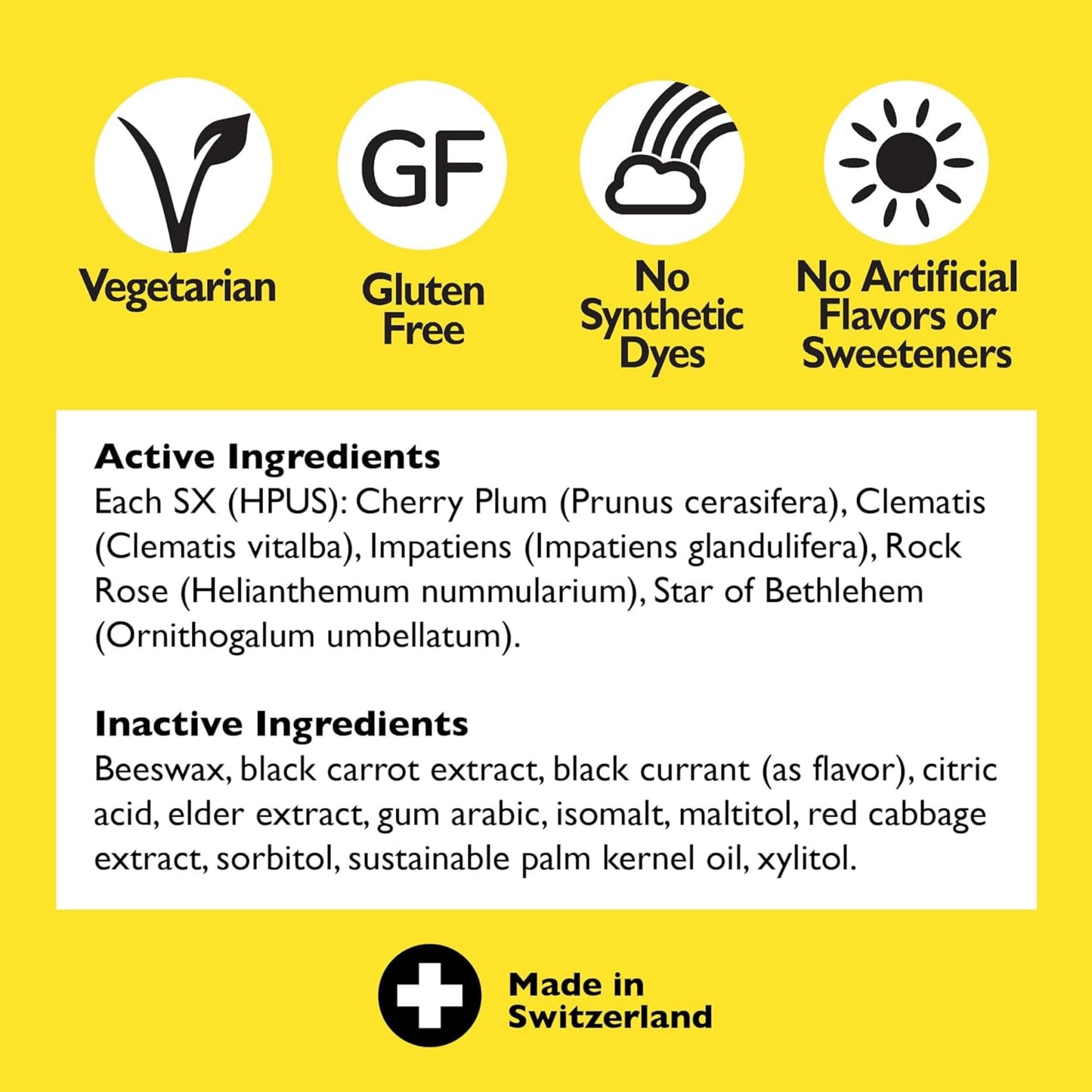 Bach Rescue Blackcurrant Pastilles 50g Pack of 2 – Sugar-Free Calming Lozenges