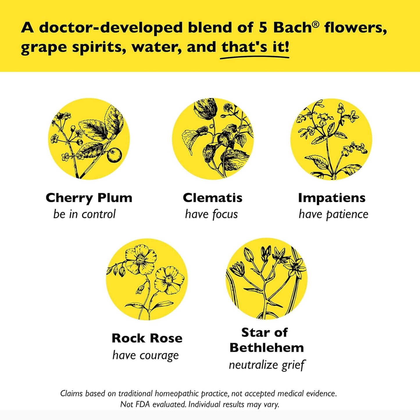 Bach Rescue Remedy Dropper 20mL – Natural Stress Relief, Homeopathic, Vegan, Gluten-Free & Non-Habit Forming