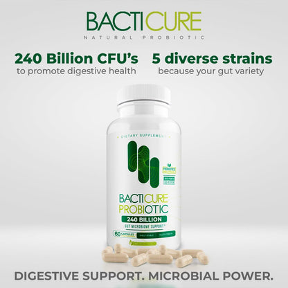 Bacticure Immune Support - 4 Bottles x 60 Capsules, Patented Formula