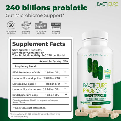 BACTICURE Original Natural Probiotic Capsule – Probiotic Supplement, 60 Count