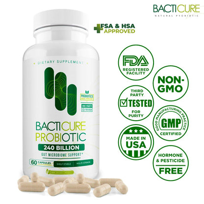BACTICURE Original Natural Probiotic Capsule – Probiotic Supplement, 60 Count