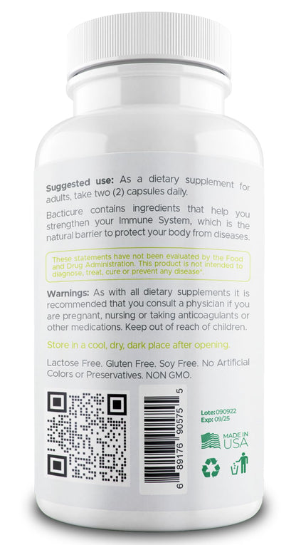 BACTICURE Original Natural Probiotic Capsule – Probiotic Supplement, 60 Count