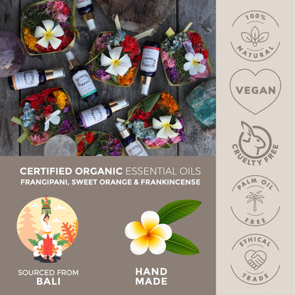 BALIPURA 7 Chakra Aura Crystal Mist Spray – Frankincense, Sweet Orange & Frangipani
