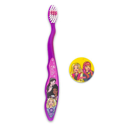 Barbie Oral Care Traveling Kit for Kids – Toothbrush Set with Cover, Toothpaste, Floss, and Travel Bag