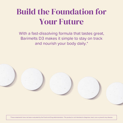BariMelts Vitamin D3 5000 IU – 90 Fast-Dissolving Tablets (3-Month Supply) for Women | Natural Apple Flavor