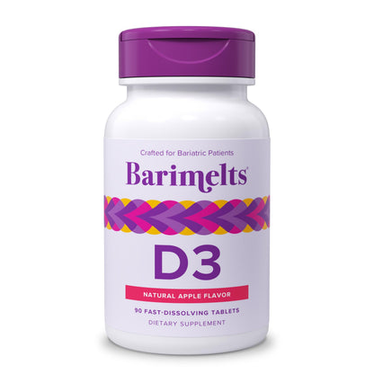BariMelts Vitamin D3 5000 IU – 90 Fast-Dissolving Tablets (3-Month Supply) for Women | Natural Apple Flavor