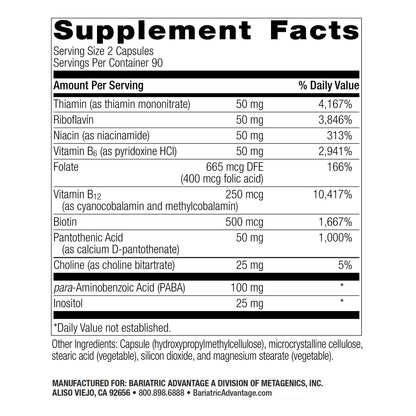 Bariatric Advantage B-50 Complex with Active B12 – 180 Count