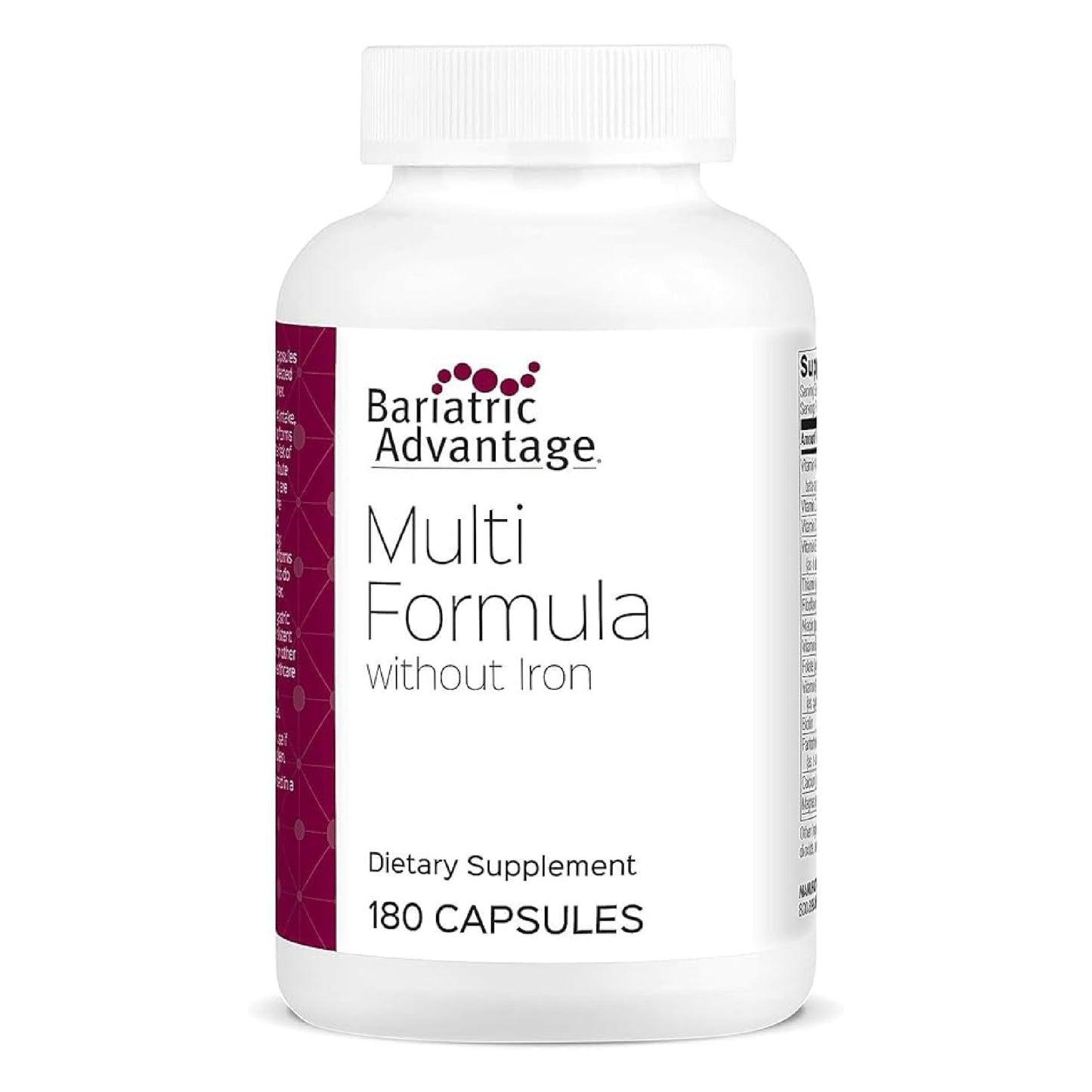 Bariatric Advantage Multi Formula without Iron – High Potency Bariatric Multivitamin (180 Capsules)