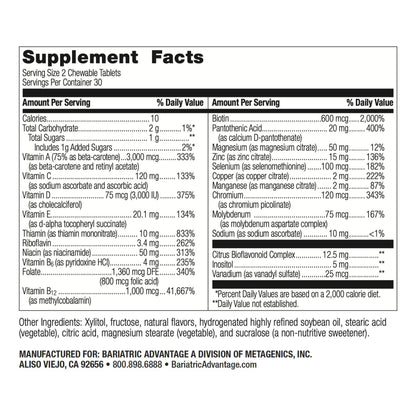 Bariatric Advantage Essential Multivitamin Without Iron – Berry – 60 Tablets