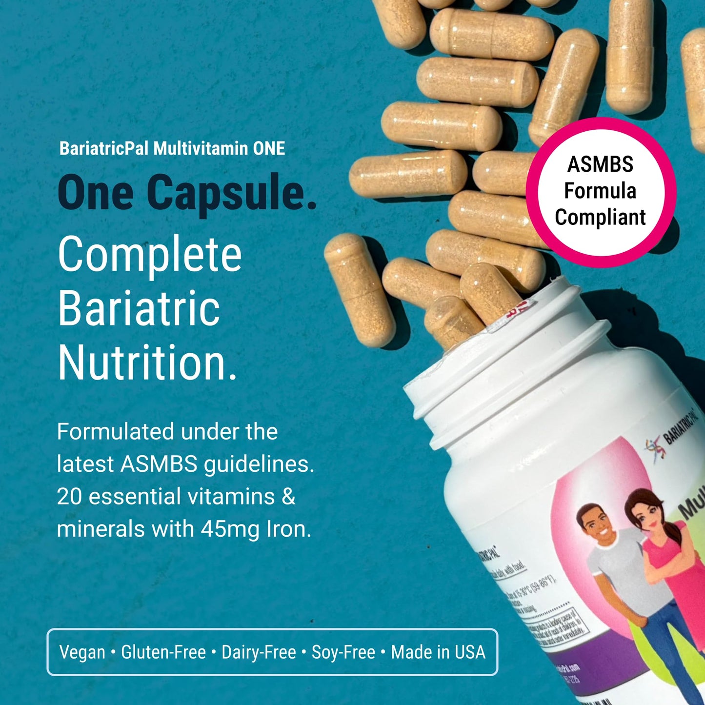BariatricPal Multivitamin ONE 1 Per Day Iron Free Capsule - 30 Count