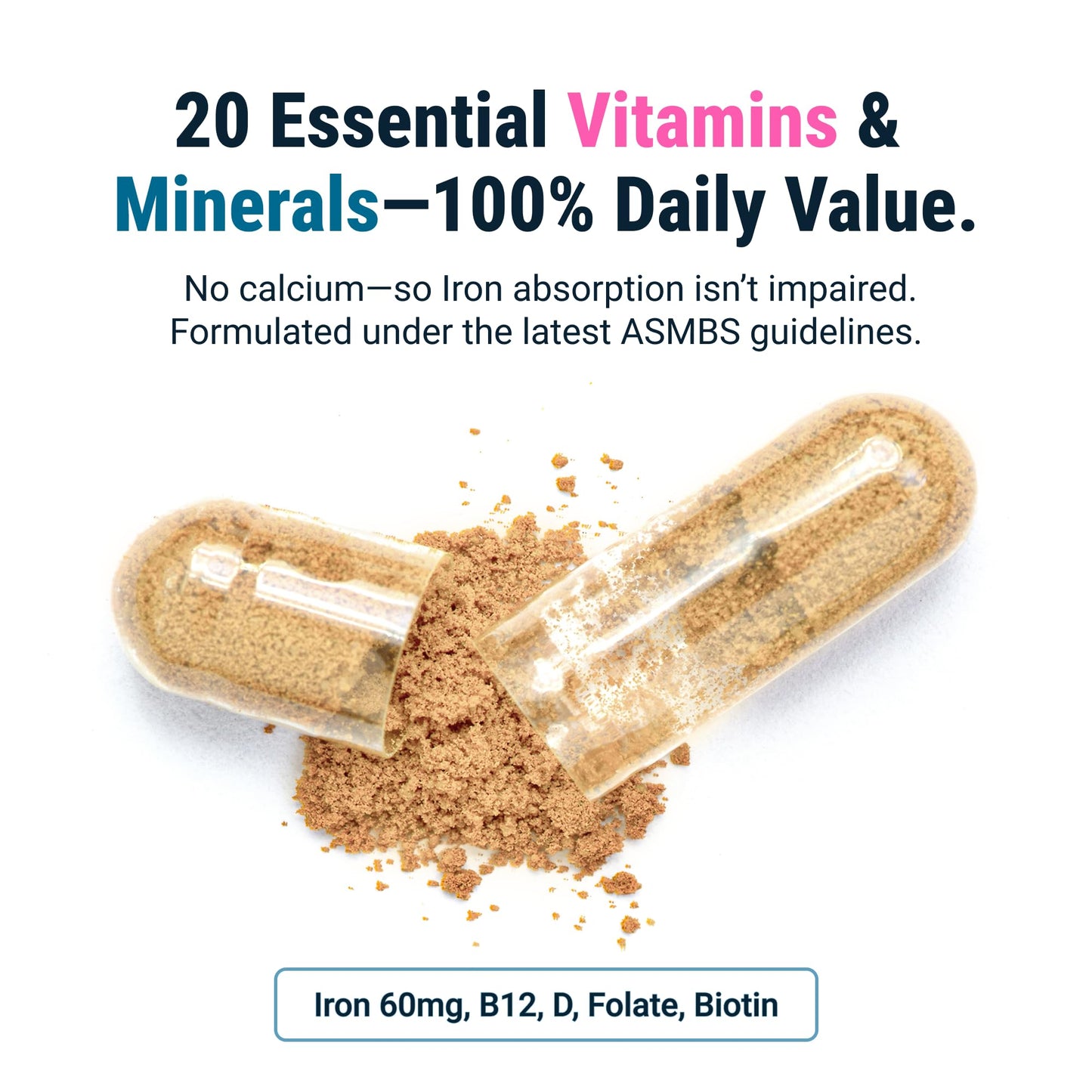 BariatricPal Multivitamin ONE 1 Per Day – 60mg Iron, 30 Count