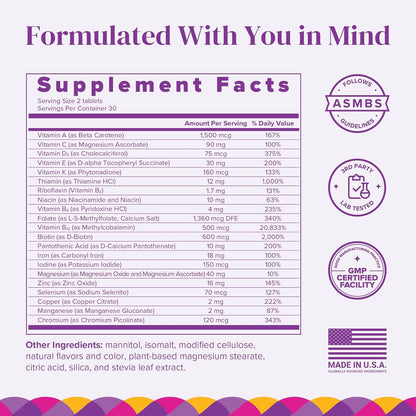 BariMelts Bariatric Multivitamin with Iron - 60 Fast-Dissolving Tablets | Sugar-Free Post-Op Vitamin