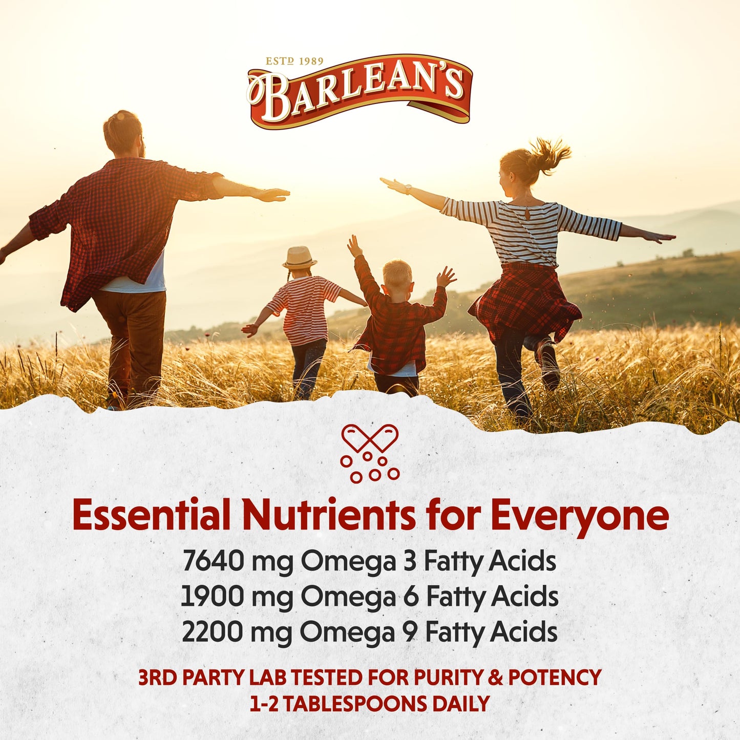 Barlean's Organic Flaxseed Oil - Cold-Pressed, 7,640 mg ALA Omega-3, 8 oz | Vegan & Gluten Free