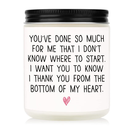 BaubleDazz Thank You Gifts for Women - Lavender Soy Wax Candle (7oz) - Appreciation Gift for Friends, Coworkers, Hostess
