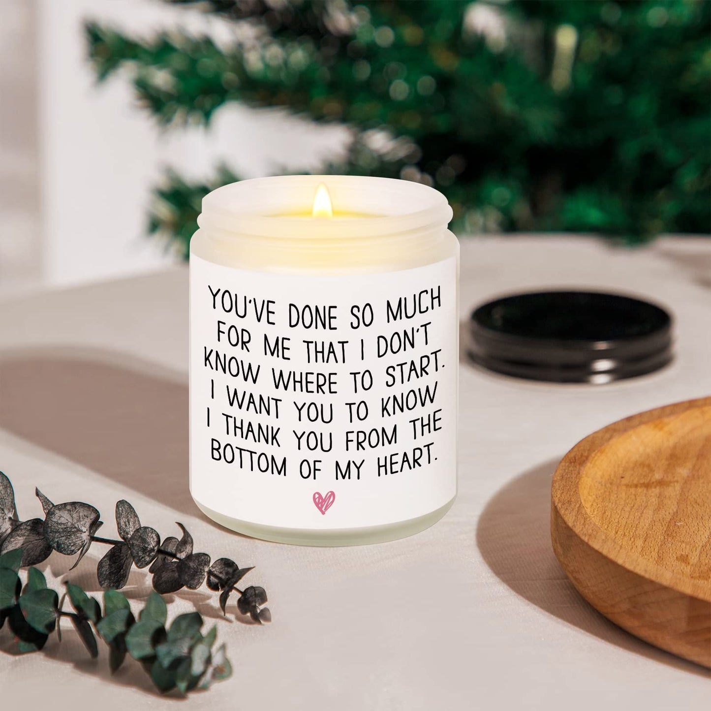 BaubleDazz Thank You Gifts for Women - Lavender Soy Wax Candle (7oz) - Appreciation Gift for Friends, Coworkers, Hostess
