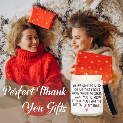 BaubleDazz Thank You Gifts for Women - Lavender Soy Wax Candle (7oz) - Appreciation Gift for Friends, Coworkers, Hostess