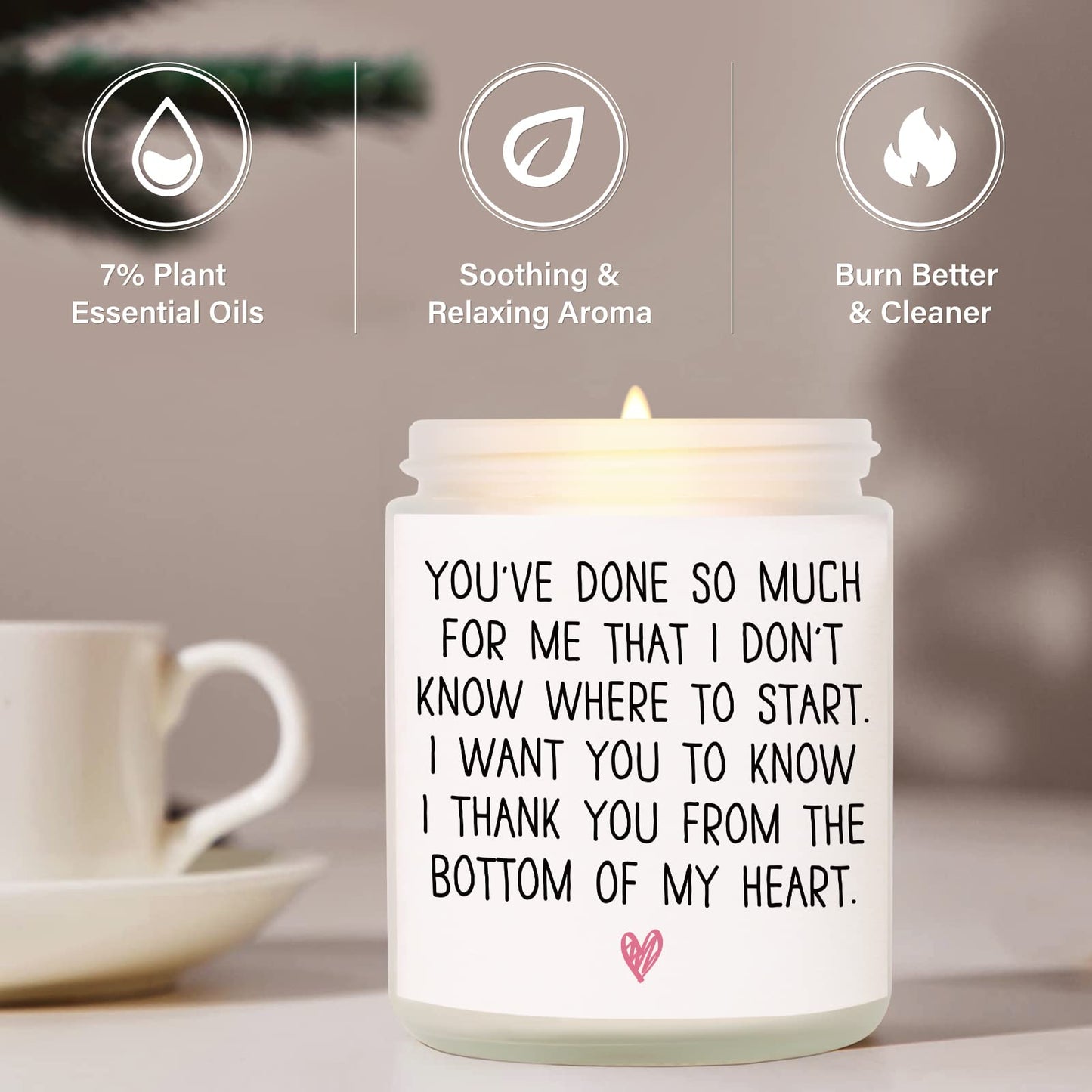 BaubleDazz Thank You Gifts for Women - Lavender Soy Wax Candle (7oz) - Appreciation Gift for Friends, Coworkers, Hostess