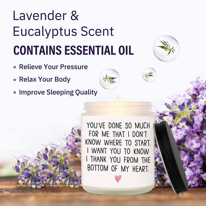 BaubleDazz Thank You Gifts for Women - Lavender Soy Wax Candle (7oz) - Appreciation Gift for Friends, Coworkers, Hostess