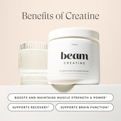 Beam Creatine Powder – Third-Party Tested, Micronized Creatine Monohydrate, Watermelon, 30 Servings