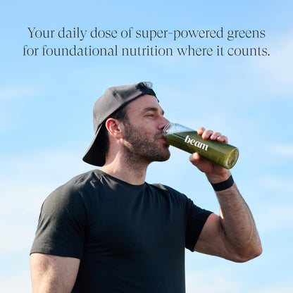 Beam Greens Powder, Superfood Supplement for Gut Health, Vegan Organic Blend with Ashwagandha, Vitamin C, B12, B6, D, Non-GMO Daily Detox & Immune Support, Strawberry Kiwi Flavor, 15 Servings