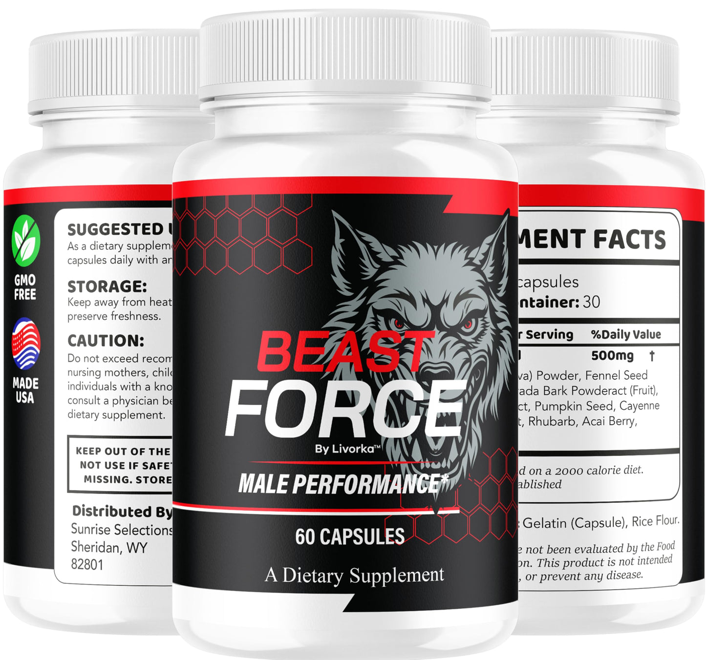 Beast Force for Men Pills – Official BeastForce Capsules | Premium All-Natural, 60 Count